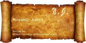 Nováky Judit névjegykártya